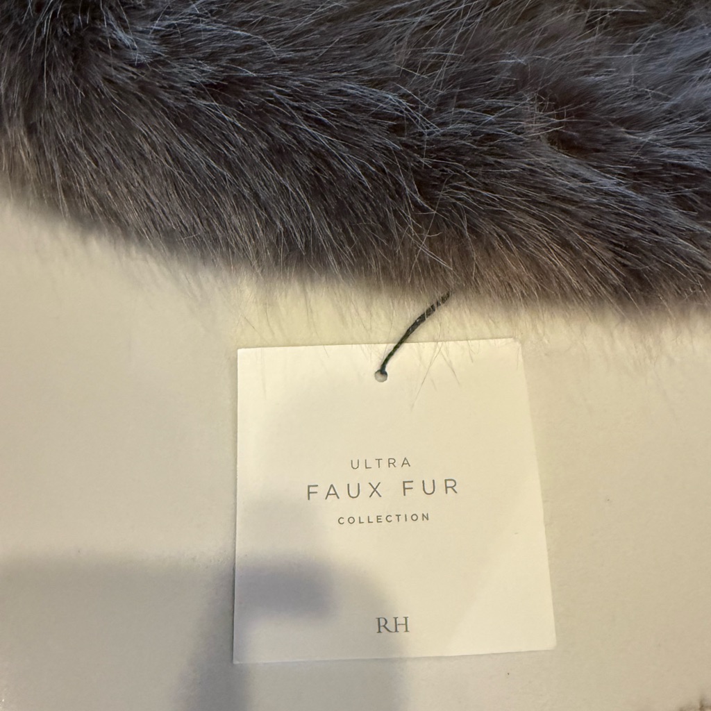 Restoration Hardware Rh Ultra Faux Fur Collar Scarf Neck Warmer Gray Luxe Nwt — image 3 of 6